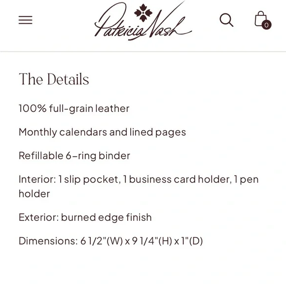 EUC, Patricia Nash Full Grain Leather Chieti Agenda/Planner - Picture 11 of 11